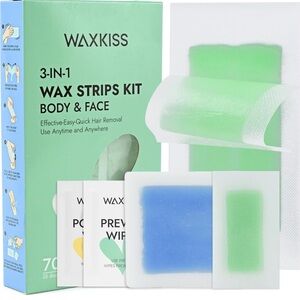 WAXKISS 3 in 1 WAX STRIPS KIT BODY AND FACE